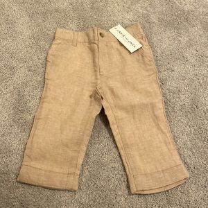 NWT Janie & Jack linen pants in beige Sz 6-12 months